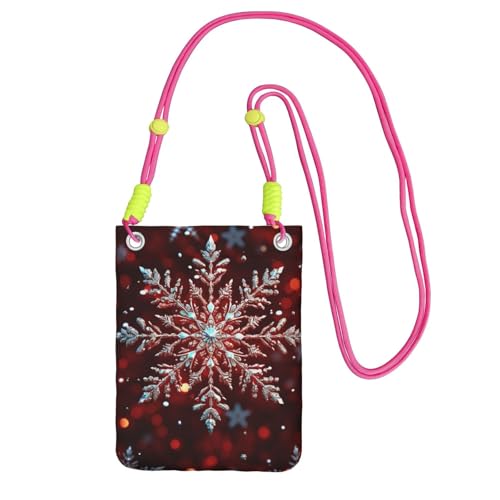 TRSGKSQP Kleine Umhängetasche für Damen, Handy-Geldbörse, Mini-Handytasche, Weihnachtsschneeflocken-Handytasche, Fuchusia, Einheitsgröße von TRSGKSQP