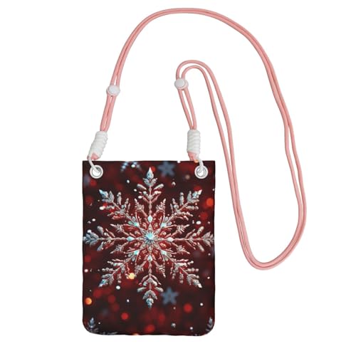 TRSGKSQP Kleine Umhängetasche für Damen, Handy-Geldbörse, Mini-Handytasche, Weihnachtsschneeflocken-Handytasche, rose, Einheitsgröße von TRSGKSQP