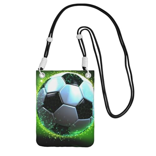 TRSGKSQP Kleine Umhängetasche für Damen, Handy-Geldbörse, Mini-Handytasche, cooler Fußball-Handytasche, Schwarz , Einheitsgröße von TRSGKSQP
