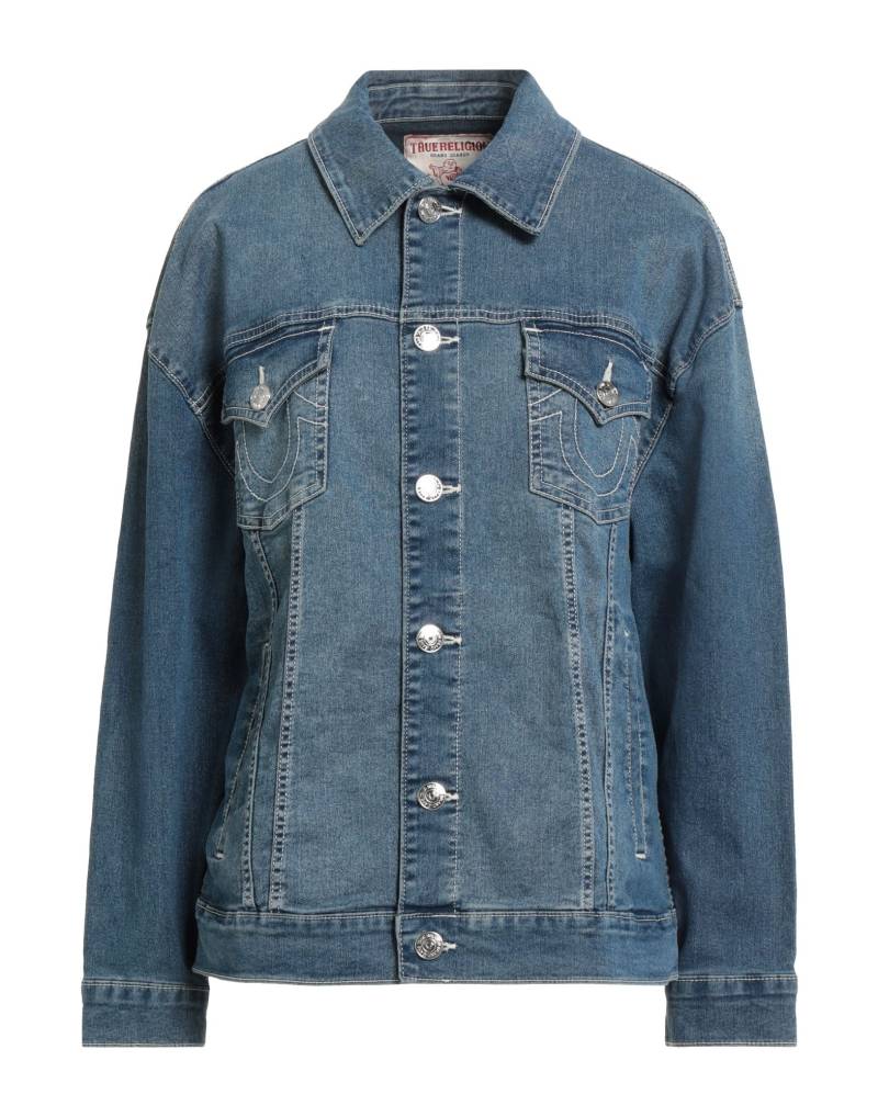 TRUE RELIGION Jeansjacke/-mantel Damen Blau von TRUE RELIGION