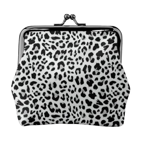 Leopard-Nahtloser Muster-Design-Hintergrund, Leder-Geldbörsen, Geldbörsen, Leder-Wechseltasche mit Kussverschluss-Schnalle von TRUIGYN