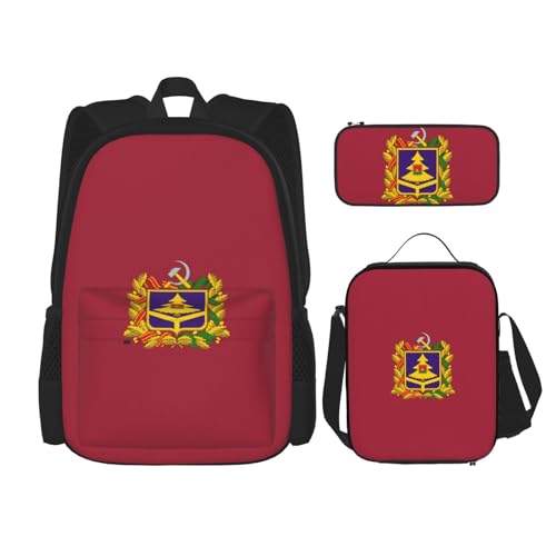 TRUKD Rucksack für Studenten, Estland-Flagge für Schule, Jungen, Mädchen, Tagesrucksack, Federmäppchen, Lunch-Tasche, Kombination, Flagge von Brjansk, Einheitsgröße, Tagesrucksack von TRUKD