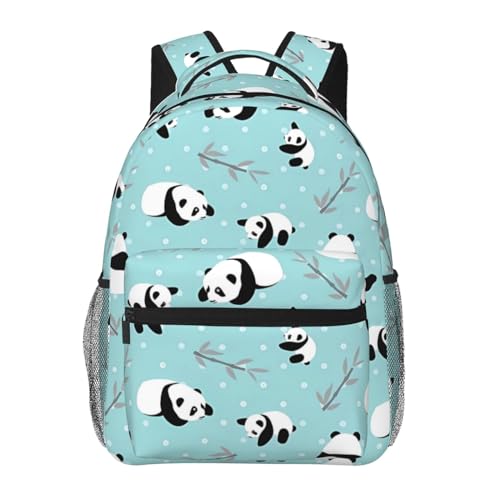 TRUKD Rucksack für Studenten, Schuljungen, niedlicher Corgi-Rucksack für Laptop, Taschen, Tagesrucksack, Reisen, Rucksack für Mädchen, Pastell-Lila, Cartoon-Pandabär, One size von TRUKD