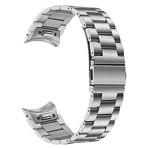 TRUMiRR Armband Ersatz für Galaxy Watch6 Classic 43mm 47mm, Knopf Connector Edelstahl Uhrenarmband Keine Lücke Armband für Samsung Galaxy Watch 6 40mm 44mm/Watch5/5 Pro/ 4/4 Classic 45mm 42mm 46mm von TRUMiRR