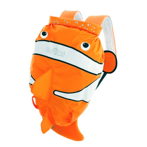 Trunki PaddlePak Wasserdichte Schwimmtasche Kinder Und Turnbeutel Wasserdicht Kinder | Schwimmrucksack Kinder | Schwimmbeutel Kinder Wasserdicht - Chuckles der Clownfisch (Orange) von TRUNKI