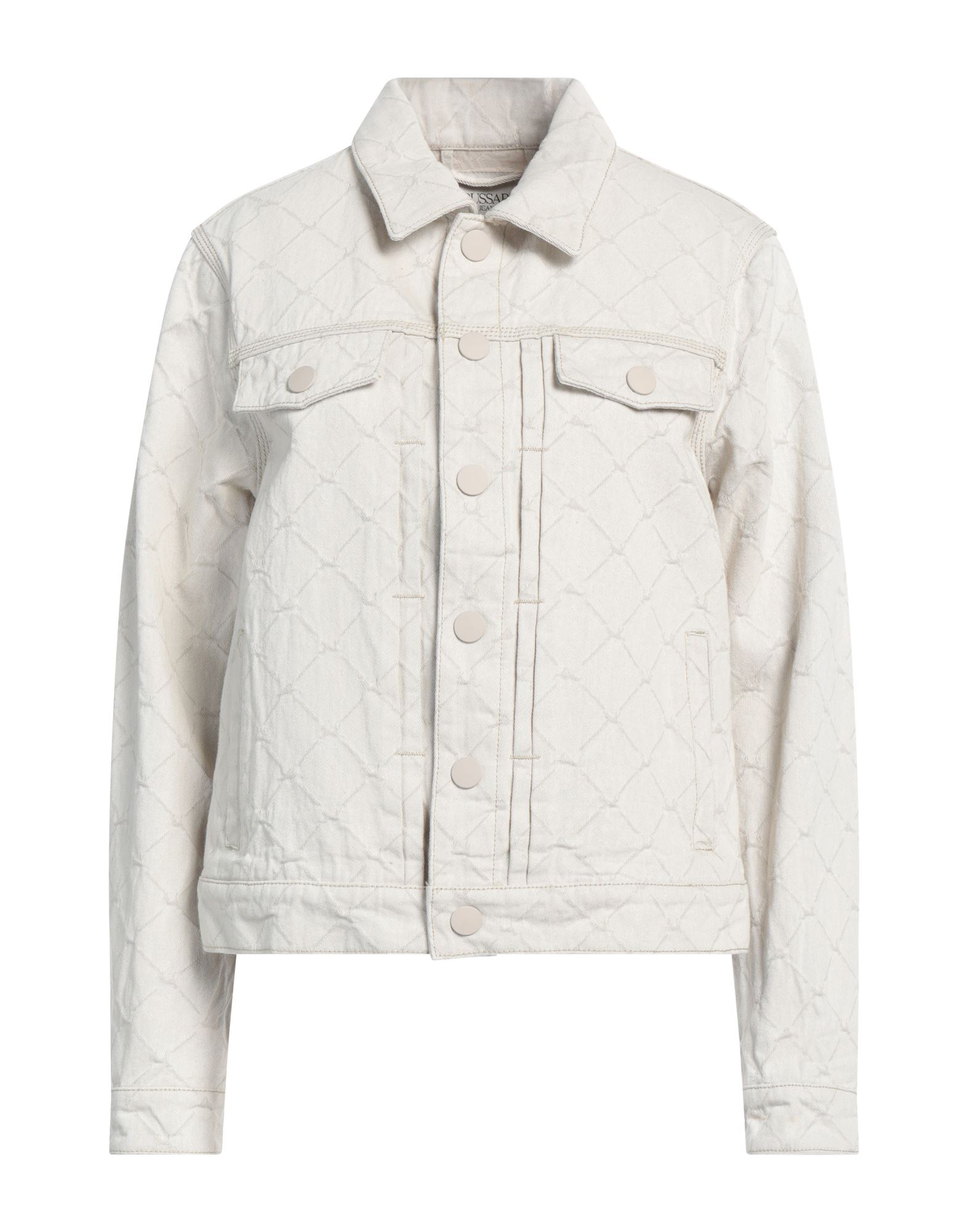 TRUSSARDI JEANS Jeansjacke/-mantel Damen Hellgrau TRUSSARDI JEANS Jeansjacke/-mantel Damen Hellgrau von TRUSSARDI JEANS