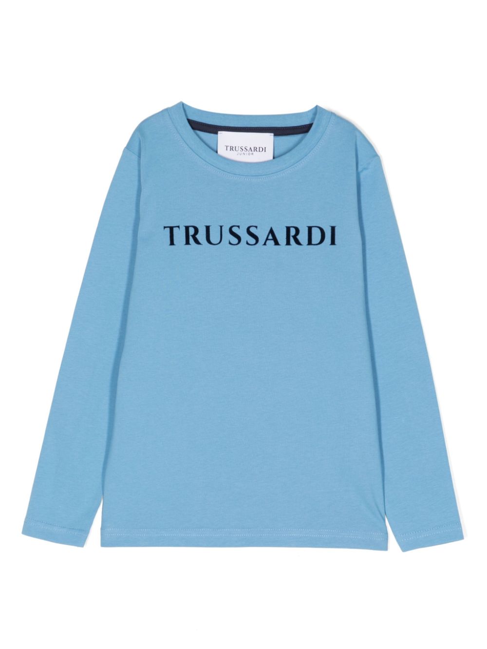 TRUSSARDI JUNIOR Langarmshirt mit Logo-Print - Blau von TRUSSARDI JUNIOR