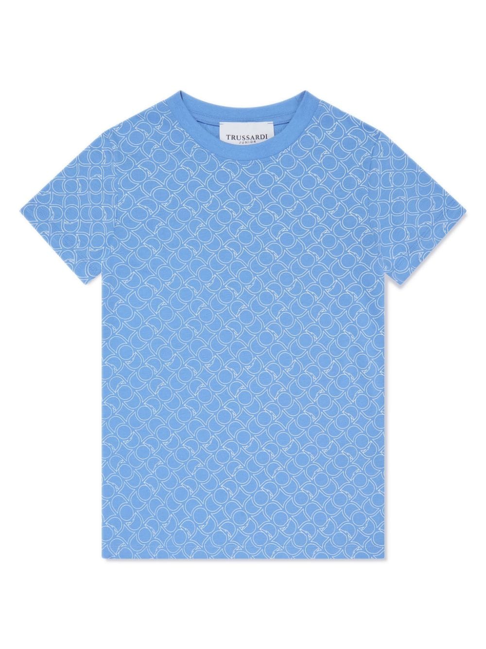 TRUSSARDI JUNIOR T-Shirt mit Levriero-Print - Blau von TRUSSARDI JUNIOR