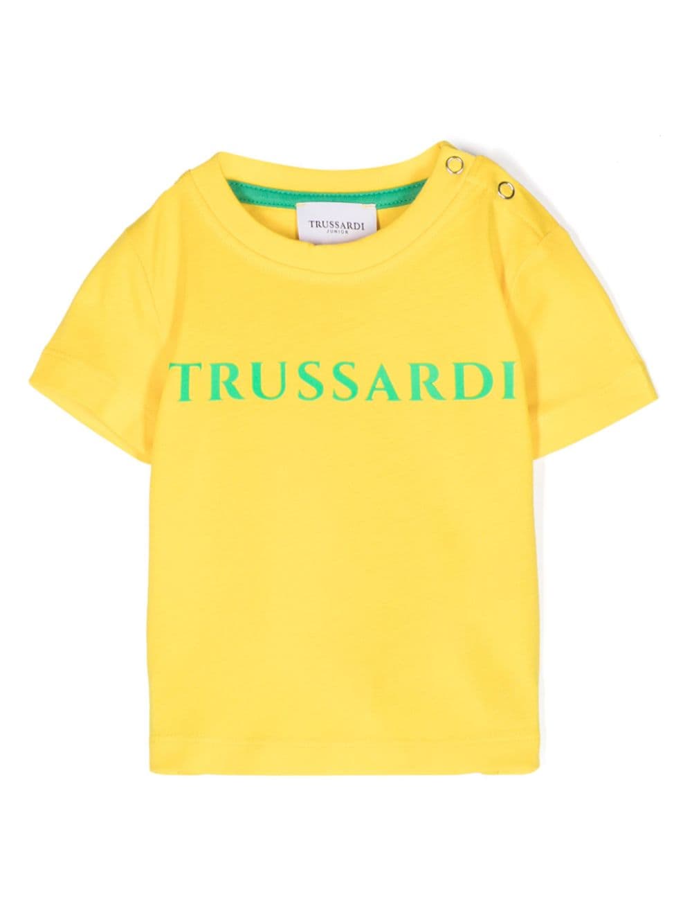 TRUSSARDI JUNIOR T-Shirt mit gummiertem Logo - Gelb von TRUSSARDI JUNIOR
