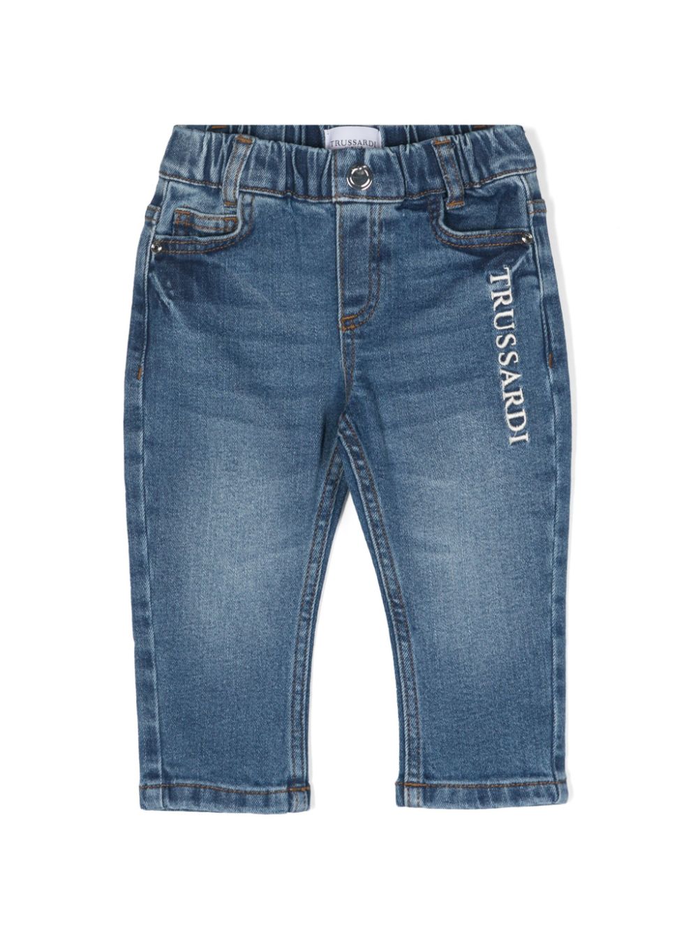 TRUSSARDI JUNIOR Tapered-Jeans mit Logo-Stickerei - Blau von TRUSSARDI JUNIOR