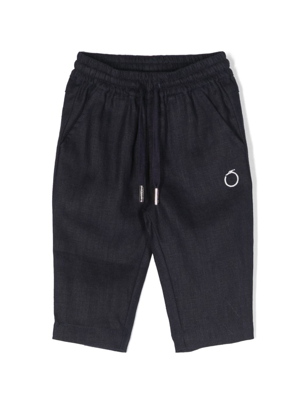 TRUSSARDI JUNIOR Hose aus Leinen mit Logo-Stickerei - Blau von TRUSSARDI JUNIOR