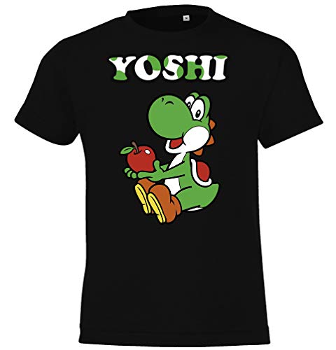 Kinder Jungen Mädchen T-Shirt Modell Yoshi - Schwarz 86/94 (2 Jahre) von TRVPPY