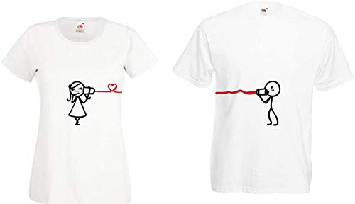 Partner Pärchen Couple T-Shirt Hearing The Love King Queen - 1x Damen Tshirt Weiß S von TRVPPY