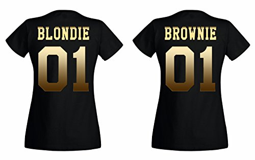 TRVPPY BFF Damen T-Shirts/Modell Blondie/Gold Schwarz/Gr. M von TRVPPY