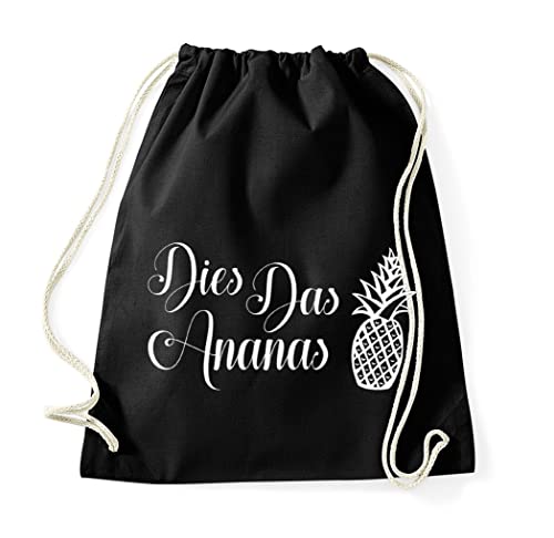 TRVPPY Baumwolltasche Dies Das Ananas Turnbeutel Tasche - Schwarz von TRVPPY