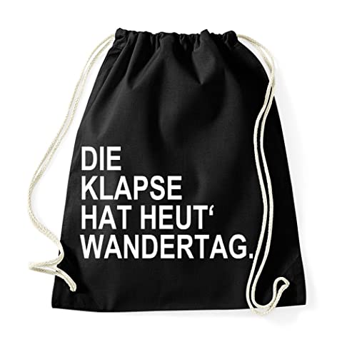 TRVPPY Baumwolltasche Klapse hat heut Wandertag Turnbeutel Tasche - Schwarz von TRVPPY