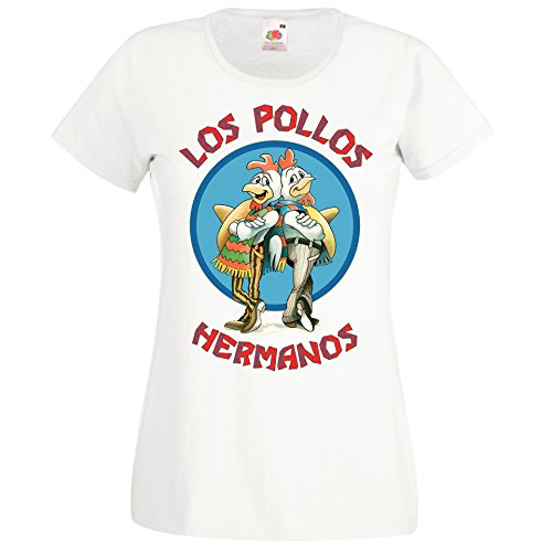 TRVPPY Damen T-Shirt Modell Los Pollos Hermanos - Weiß M von TRVPPY