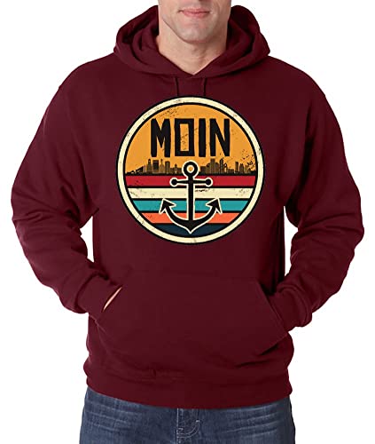 TRVPPY Herren Hoodie Moin Spruch Logo Print - Burgund XL von TRVPPY