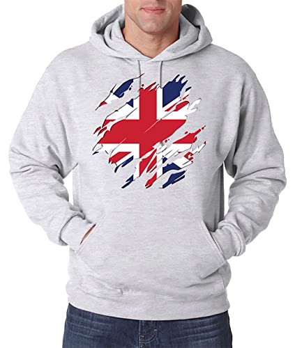 TRVPPY Herren Pullover Hoodie England Britain Spruch Logo Print - Grau 5XL von TRVPPY