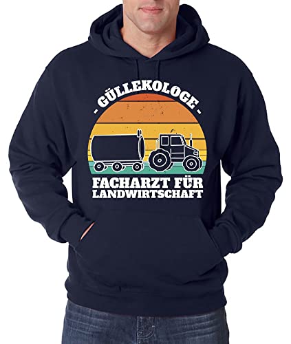 TRVPPY Herren Pullover Hoodie Güllekologe Spruch Logo Print - Navyblau XXL von TRVPPY