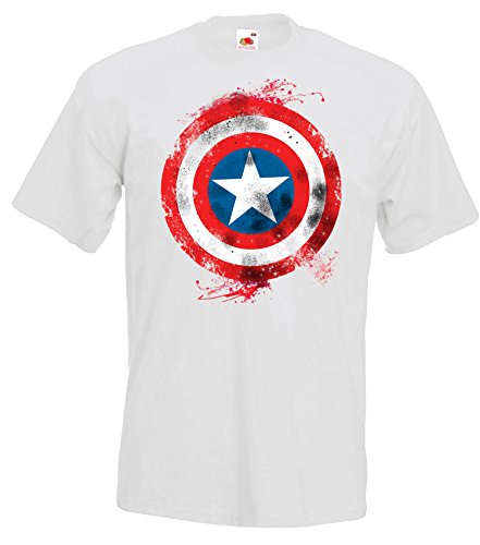 TRVPPY Herren T-Shirt Modell America Captain Brushed - Weiß 5XL von TRVPPY