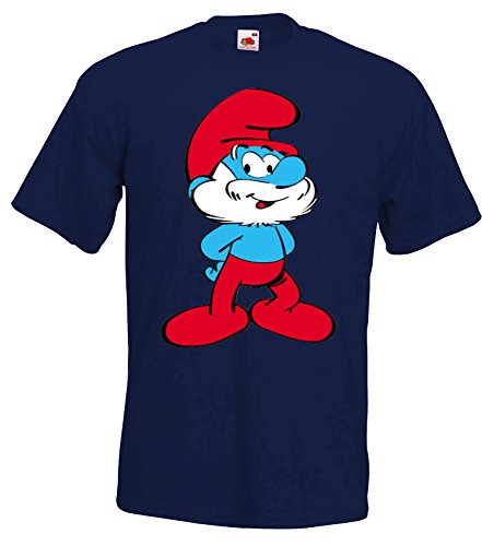 TRVPPY Herren T-Shirt Modell Papa Schlumpf - Navyblau M von TRVPPY