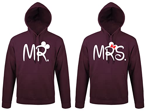 TRVPPY Partner Couple Mr. & Mrs. Mister & Misses Hoodie - Damen Pullover Burgund M von TRVPPY