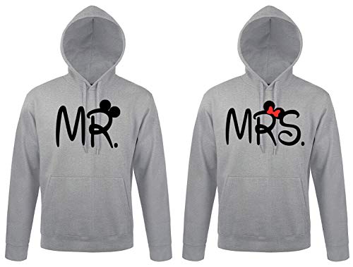 TRVPPY Partner Couple Mr. & Mrs. Mister & Misses Hoodie - Damen Pullover Grau 4XL von TRVPPY