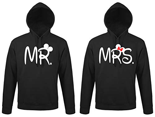 TRVPPY Partner Couple Mr. & Mrs. Mister & Misses Hoodie - Damen Pullover Schwarz 4XL von TRVPPY