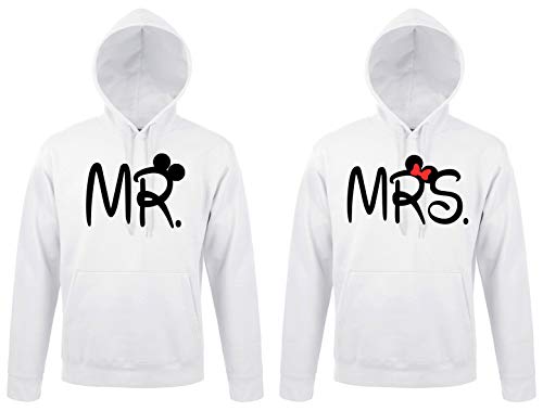 TRVPPY Partner Couple Mr. & Mrs. Mister & Misses Hoodie - Damen Pullover Weiß 3XL von TRVPPY