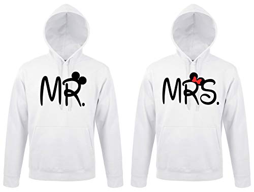 TRVPPY Partner Couple Mr. & Mrs. Mister & Misses Hoodie - Damen Pullover Weiß M von TRVPPY