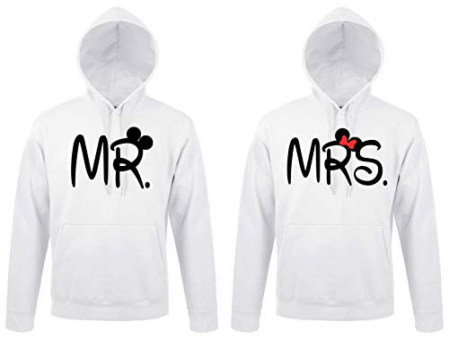 TRVPPY Partner Couple Mr. & Mrs. Mister & Misses Hoodie - Damen Pullover Weiß XXL von TRVPPY
