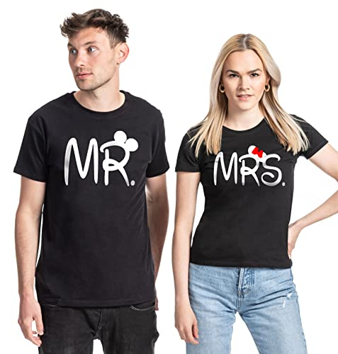 Couple Herren Damen Shirt Set Mister & Misses - MR. & MRS, Herren-schwarz, M von TRVPPY