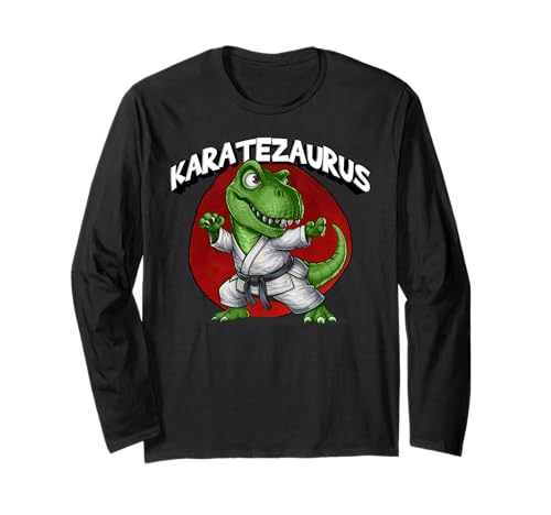 Karate Dinosaurier Karatezaurus Lustige Kinder Kampfsport Langarmshirt Karate Dinosaurier Karatezaurus Lustige Kinder Kampfsport Langarmshirt von TRex Dino Fighter Karate School Tournaments