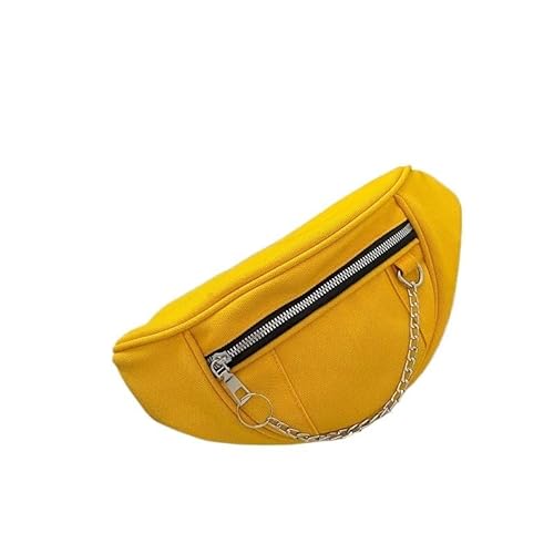 Frauen Kette Taille Tasche Damen Leinwand Fanny Pack Reise Geld Telefon Brust Banane Tasche Weibliche Bum Gürtel Taschen (Color : Yellow) von TRgqify-KM