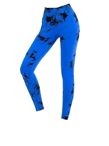 TRgqify-KM High Waist Yoga Leggings for Women Tummy Control Workout Compression Pants Moisture-Wicking Stretchy Gym Running Activewear Seamless Squat-Proof High-Rise Leggings(Blue_L 3PCS) von TRgqify-KM