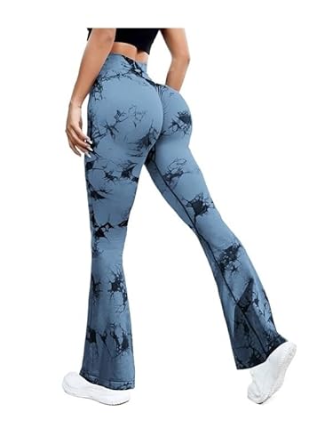 TRgqify-KM High Waist Yoga Leggings for Women Tummy Control Workout Compression Pants Moisture-Wicking Stretchy Gym Running Activewear Seamless Squat-Proof High-Rise Leggings(Blue_M 3PCS) von TRgqify-KM