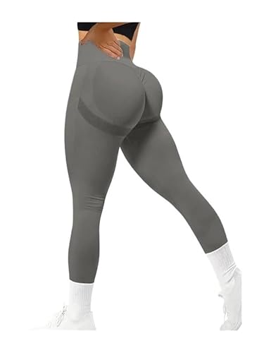 TRgqify-KM High Waist Yoga Leggings for Women Tummy Control Workout Compression Pants Moisture-Wicking Stretchy Gym Running Activewear Seamless Squat-Proof High-Rise Leggings(Darkgrey_M 3PCS) von TRgqify-KM