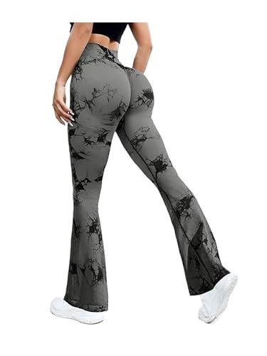 TRgqify-KM High Waist Yoga Leggings for Women Tummy Control Workout Compression Pants Moisture-Wicking Stretchy Gym Running Activewear Seamless Squat-Proof High-Rise Leggings(Gray_S 3PCS) von TRgqify-KM