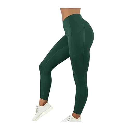 TRgqify-KM High Waist Yoga Leggings for Women Tummy Control Workout Compression Pants Moisture-Wicking Stretchy Gym Running Activewear Seamless Squat-Proof High-Rise Leggings(Green_S 3PCS) von TRgqify-KM