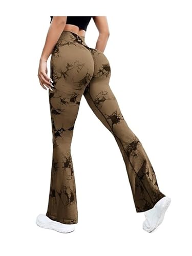 TRgqify-KM High Waist Yoga Leggings for Women Tummy Control Workout Compression Pants Moisture-Wicking Stretchy Gym Running Activewear Seamless Squat-Proof High-Rise Leggings(Khaki_M 3PCS) von TRgqify-KM