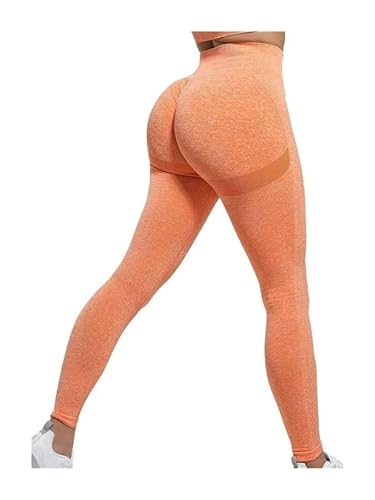 TRgqify-KM High Waist Yoga Leggings for Women Tummy Control Workout Compression Pants Moisture-Wicking Stretchy Gym Running Activewear Seamless Squat-Proof High-Rise Leggings(Orange_M 3PCS) von TRgqify-KM