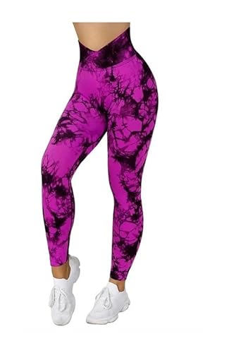 TRgqify-KM High Waist Yoga Leggings for Women Tummy Control Workout Compression Pants Moisture-Wicking Stretchy Gym Running Activewear Seamless Squat-Proof High-Rise Leggings(Red_M 3PCS) von TRgqify-KM