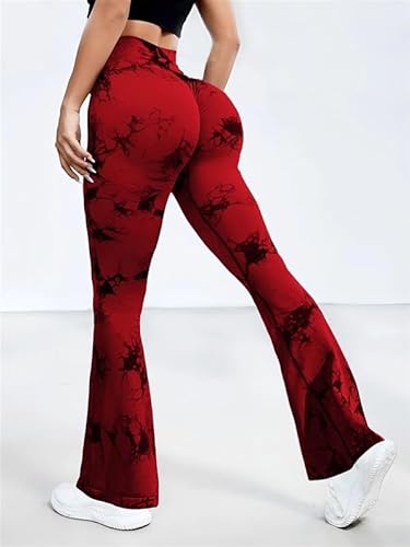 TRgqify-KM High Waist Yoga Leggings for Women Tummy Control Workout Compression Pants Moisture-Wicking Stretchy Gym Running Activewear Seamless Squat-Proof High-Rise Leggings(Red_M 3PCS) von TRgqify-KM