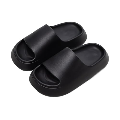 TRgqify-KM Non-slip Bathroom Slippers,Soft Slippers,Indoor And Outdoor Platform Pool Slippers Shower Slippers (Color : Black, Size : 36 37) von TRgqify-KM