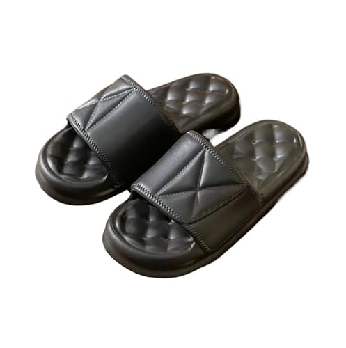 TRgqify-KM Non-slip Bathroom Slippers,Soft Slippers,Indoor And Outdoor Platform Pool Slippers Shower Slippers (Color : Black, Size : 36 37) von TRgqify-KM