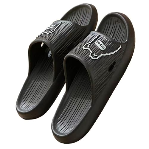 TRgqify-KM Non-slip Bathroom Slippers,Soft Slippers,Indoor And Outdoor Platform Pool Slippers Shower Slippers (Color : Black, Size : 38-39) von TRgqify-KM