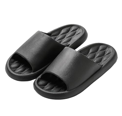 TRgqify-KM Non-slip Bathroom Slippers,Soft Slippers,Indoor And Outdoor Platform Pool Slippers Shower Slippers (Color : Black, Size : 39-40) von TRgqify-KM