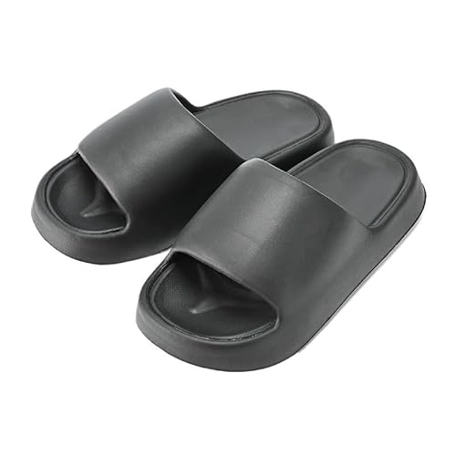 TRgqify-KM Non-slip Bathroom Slippers,Soft Slippers,Indoor And Outdoor Platform Pool Slippers Shower Slippers (Color : Black, Size : 41-42) von TRgqify-KM