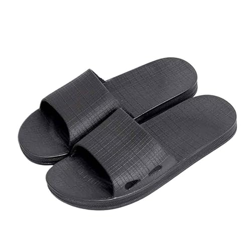 TRgqify-KM Non-slip Bathroom Slippers,Soft Slippers,Indoor And Outdoor Platform Pool Slippers Shower Slippers (Color : Black, Size : 42/43) von TRgqify-KM